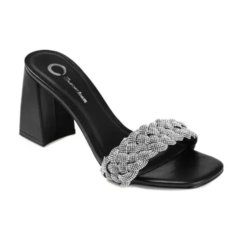 Journee Collection Sashaa Womens Open Toe Block Heel Pumps