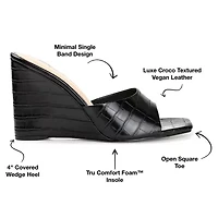 Journee Collection Vivvy Womens Round Open Toe Wedge Heel Pumps