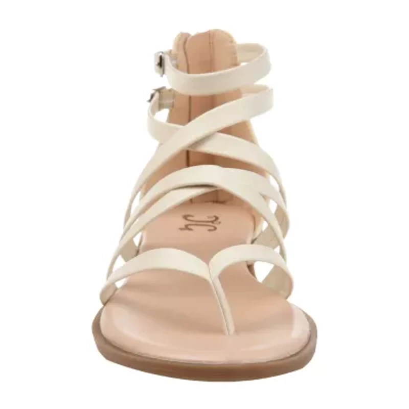 Journee Collection Womens Zailie Criss Cross Strap Flat Sandals