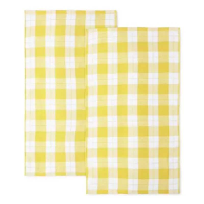Cooks Check Dual Purpose 2-pc Kitchen Towel Set