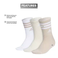 adidas Cushion Womens 3 Pair Crew Socks