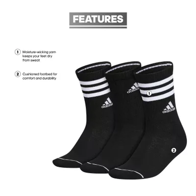 adidas Cushion Womens 3 Pair Crew Socks