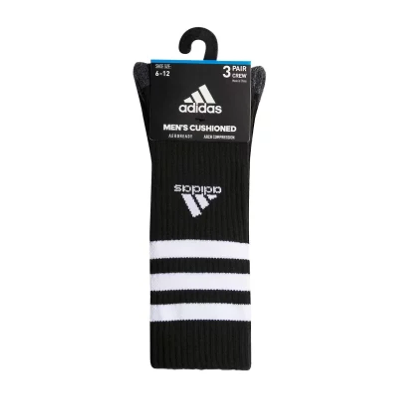 adidas Cushion Mens 3 Pair Crew Socks