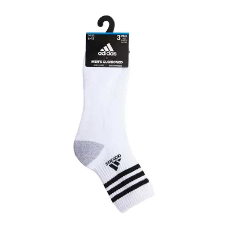 adidas Cushion Mens 3 Pair Quarter Ankle Socks