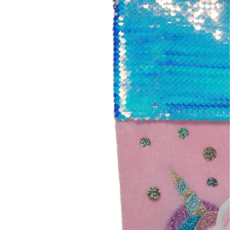 Northlight 20.5in Pink Velvet Unicorn With Sequins Christmas Stocking