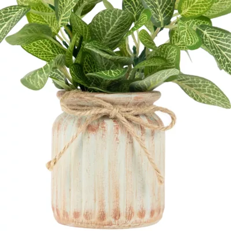 Northlight 8in Foliage In Ceramic Pot Artificial Plant