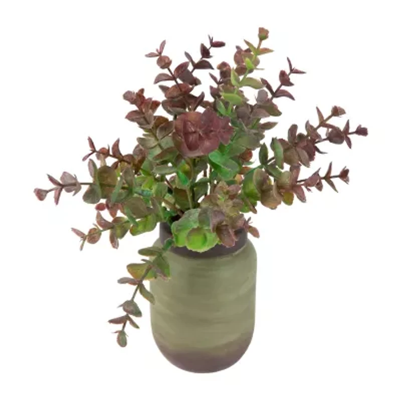 Northlight 2-Toned Eucalyptus Leaves In Pot Artificial Plant