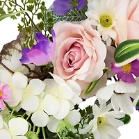 Northlight 24in Mixed Floral Fern Wreath