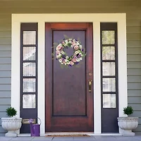 Northlight 24in Mixed Floral Fern Wreath