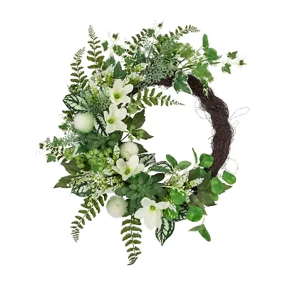 Northlight 24in Hellebores And Ivy Floral Wreath