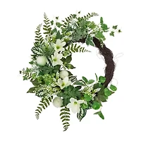Northlight 24in Hellebores And Ivy Floral Wreath