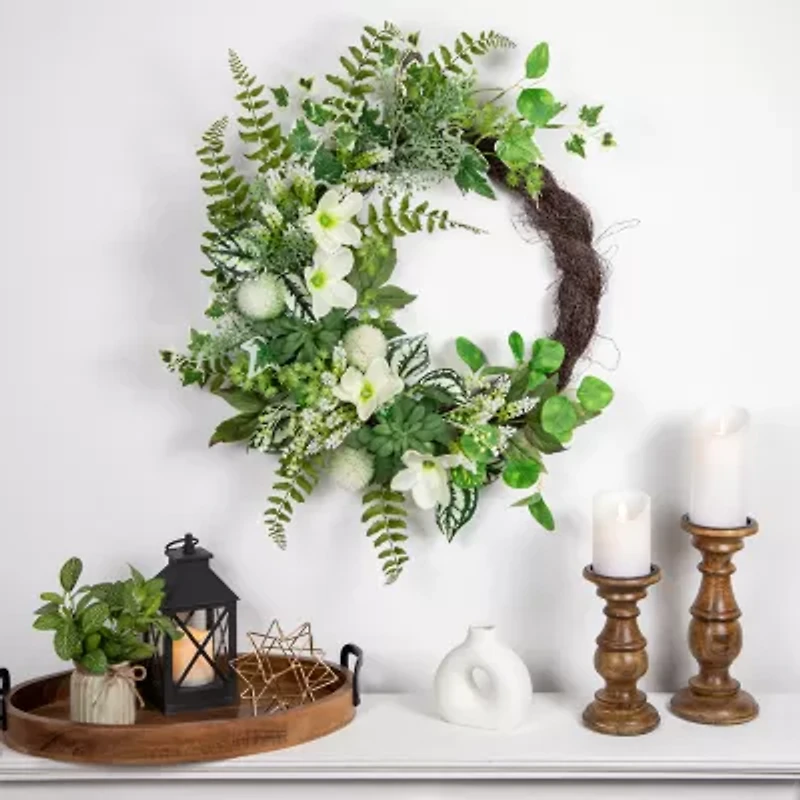 Northlight 24in Hellebores And Ivy Floral Wreath