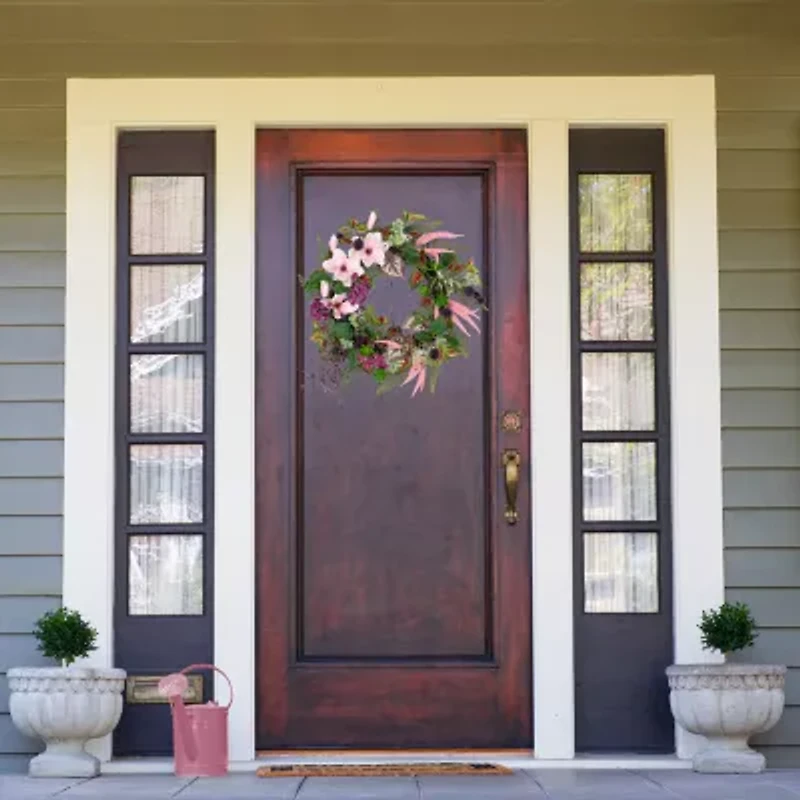 Northlight 24in Succulent And Fern Floral Wreath
