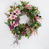 Northlight 24in Succulent And Fern Floral Wreath