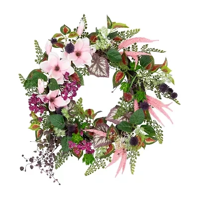 Northlight 24in Succulent And Fern Floral Wreath