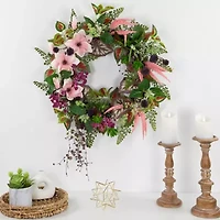 Northlight 24in Succulent And Fern Floral Wreath