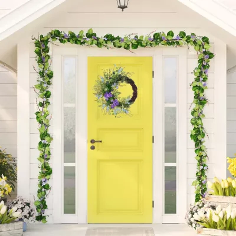 Northlight 24in Mixed Wild Flowers And Twig Wreath