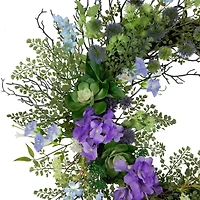 Northlight 24in Mixed Wild Flowers And Twig Wreath