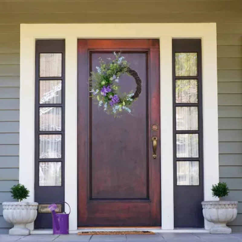 Northlight 24in Mixed Wild Flowers And Twig Wreath