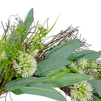 Northlight 23in Olive Leaf And Floral Twig Wreath