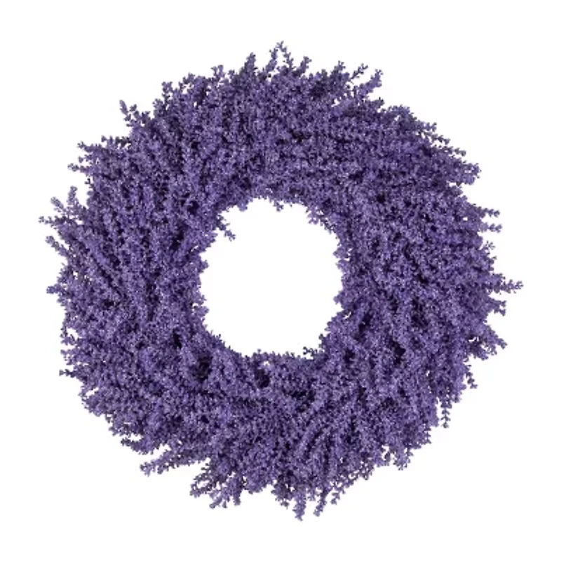 Northlight 28in Lavender Floral Unlit Wreath
