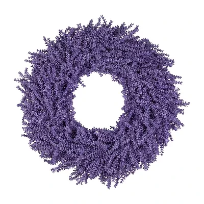 Northlight 28in Lavender Floral Unlit Wreath