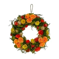 Northlight 12in Floral Moss And Twigs Spring Wreath