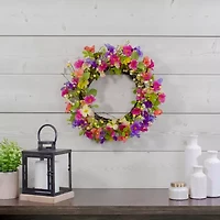 Northlight 20in Wild Flower And Berries Spring Twig Wreath