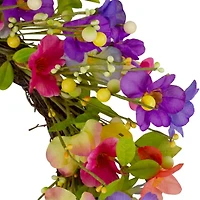 Northlight 20in Wild Flower And Berries Spring Twig Wreath