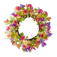 Northlight 20in Wild Flower And Berries Spring Twig Wreath