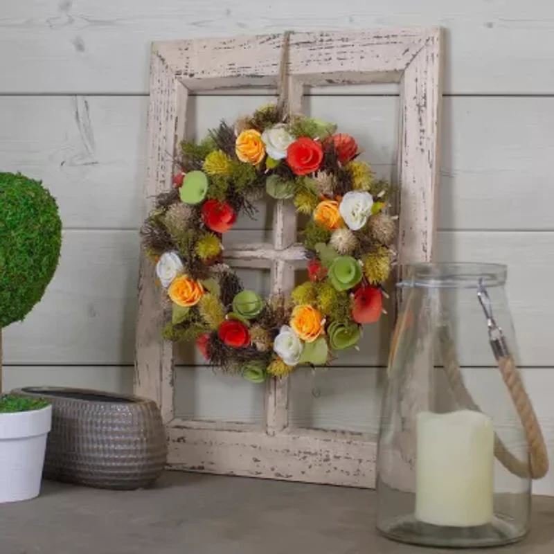 Northlight 12in Moss And Twig Floral Spring Wreath