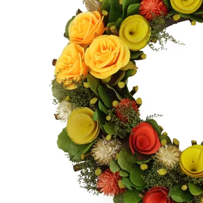 Northlight 12in Moss And Twig Floral Spring Wreath