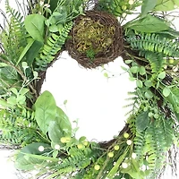 Northlight 24in Foliage Spring Nest Unlit Wreath