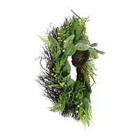 Northlight 24in Foliage Spring Nest Unlit Wreath