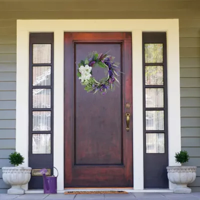 Northlight 24in Mixed Wildflowers And Magnolias Wreath