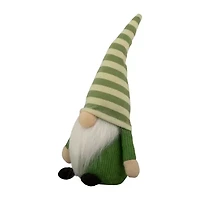 Northlight 9.25in Green Striped Hat Boy Gnome