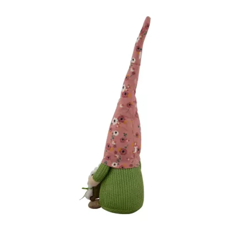 Northlight 16in Pink Floral With Message Board Gnome