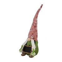Northlight 16in Pink Floral With Message Board Gnome