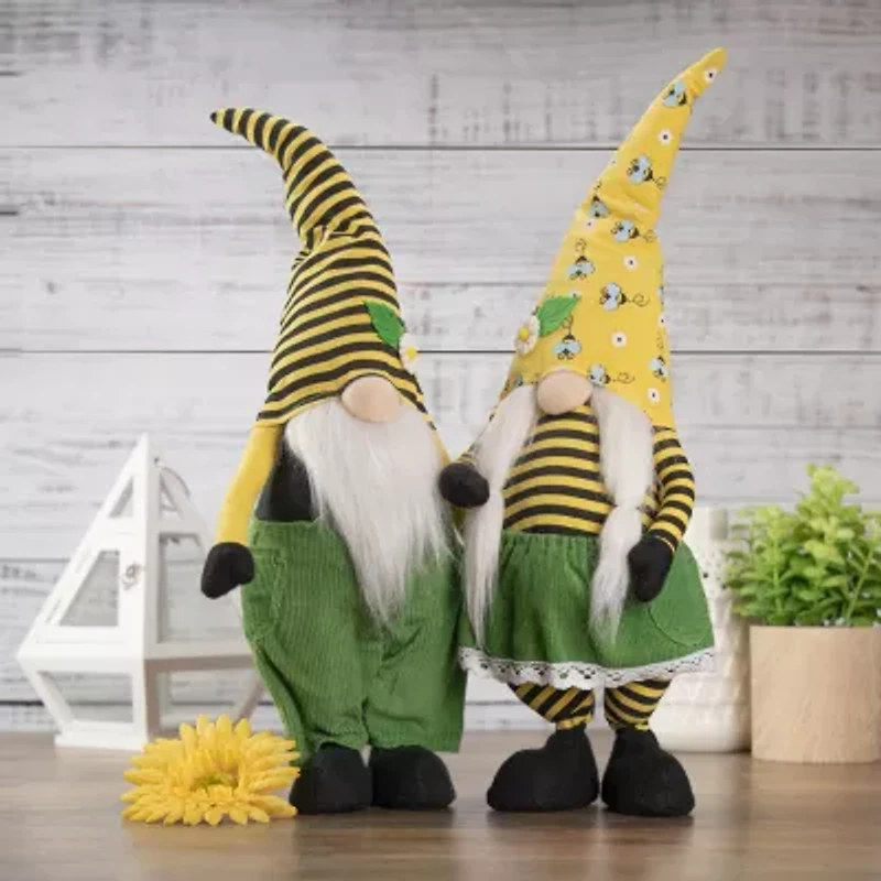 Northlight 19.25in Girl Bumblebee Daisy Hat Gnome