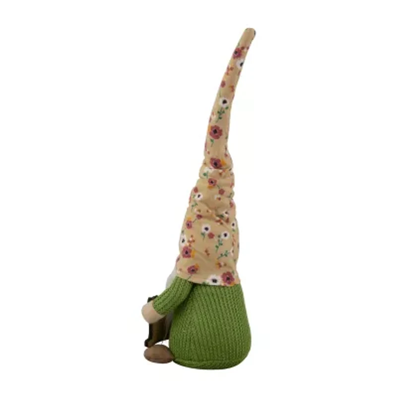 Northlight 16in Yellow Floral With Message Board Gnome
