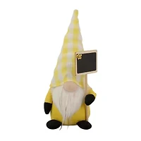 Northlight 10.25in Gingham Hat With Chalk Board Gnome