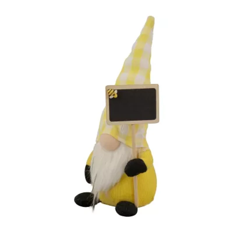 Northlight 10.25in Gingham Hat With Chalk Board Gnome