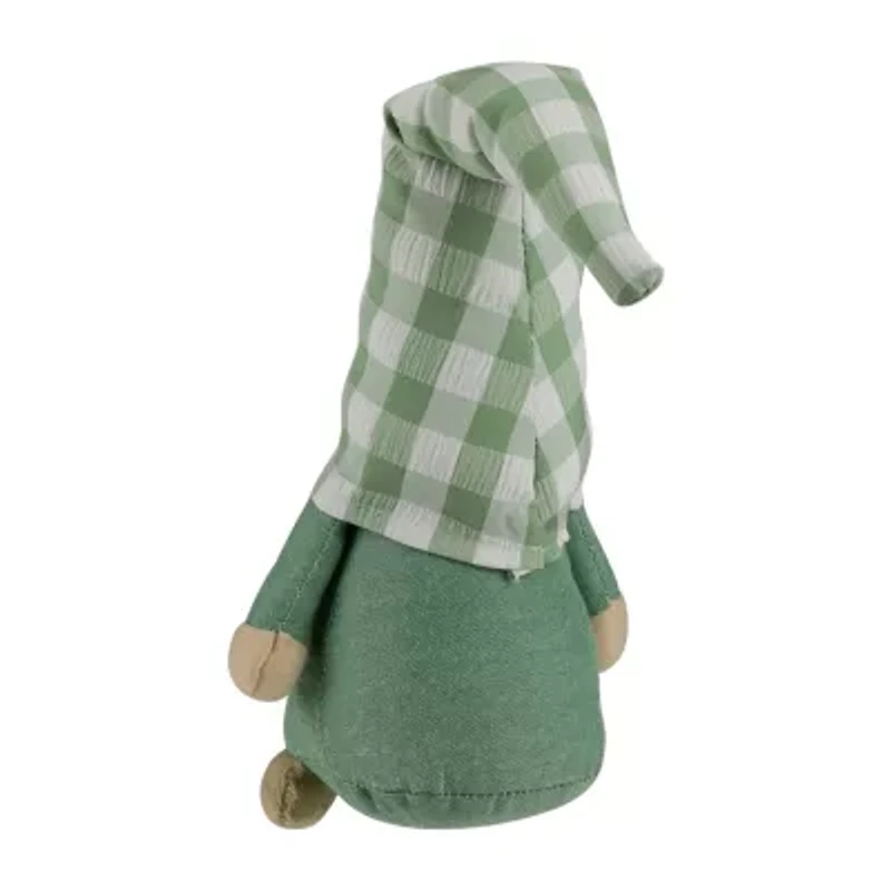 Northlight 12.25in Spring With Green Plaid Hat Gnome