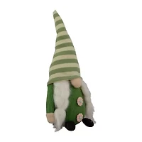 Northlight 9.25in Green Striped Hat Girl Gnome