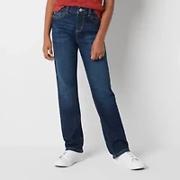 Thereabouts Little & Big Kid Girls Adjustable Waist Stretch Fabric Superflex Mid Rise Straight Leg Jean