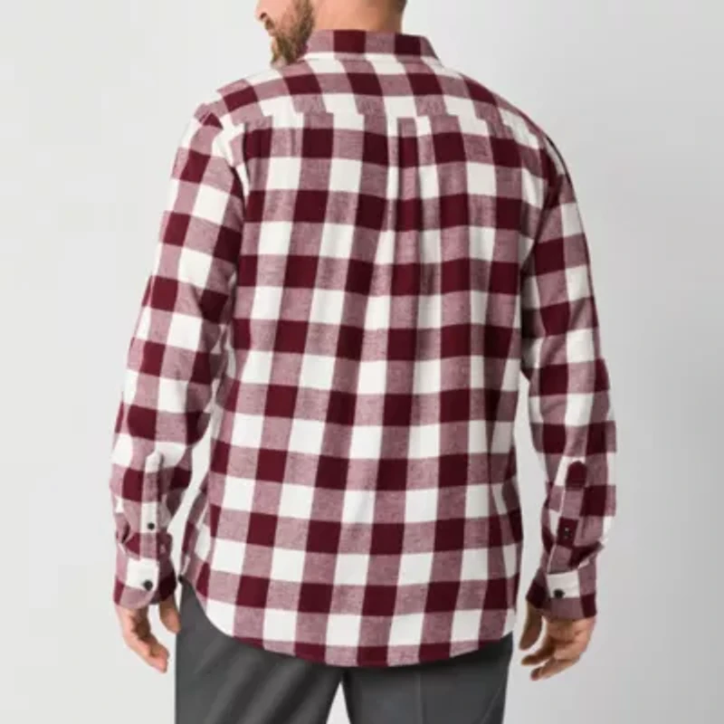St. John's Bay Mens Long Sleeve Classic Fit Flannel Shirt