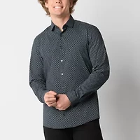 J. Ferrar Mens Long Sleeve Slim Fit Stretch Fabric Wrinkle Free Button-Down Shirt