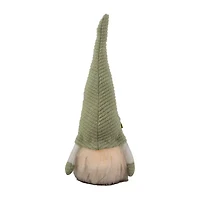 Northlight 12.25in Lighted Green With With Flower Hat Gnome