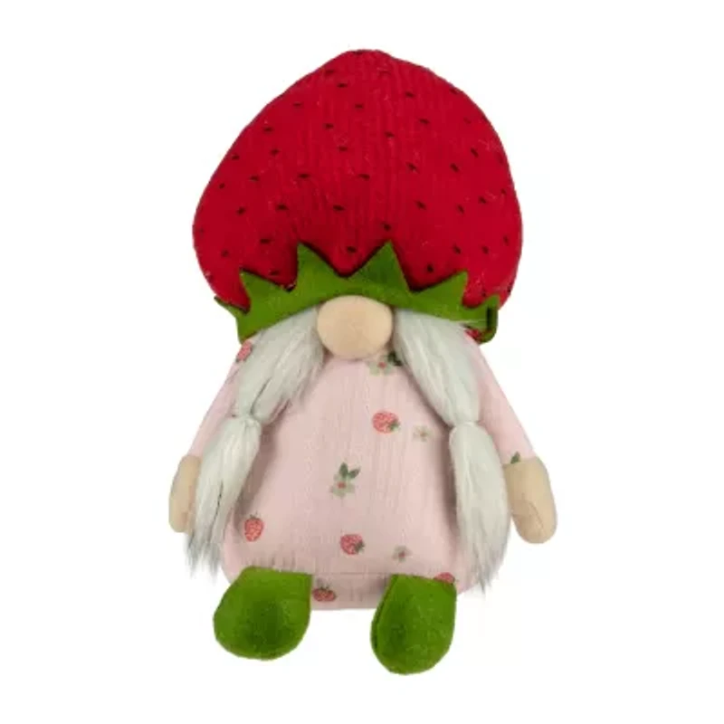 Northlight 9.5in Green Red Girl Strawberry Gnome
