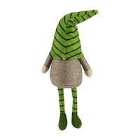 Northlight 16in Green Striped With Crossed Legs Gnome